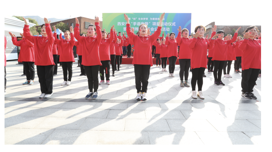手语向导“上岗” 喜迎残特奥会——西安市“手语向导”项目启动仪式暨喜迎残特奥会公益活动在临潼秦兵马俑广场举办